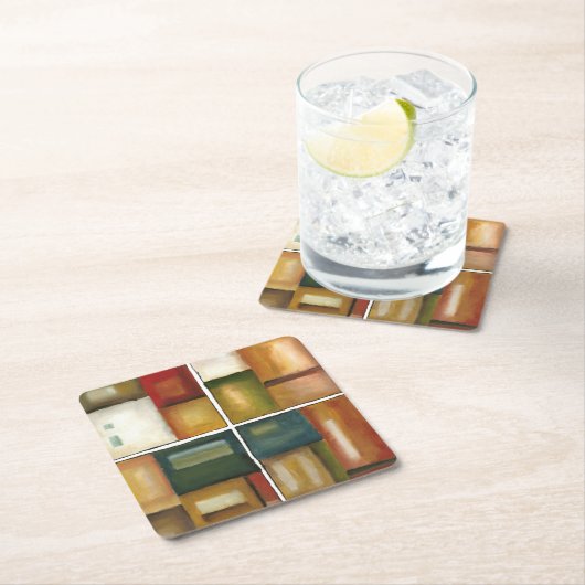 Vier panelverf van Jennifer Goldberger Kartonnen Onderzetters (Insitu)