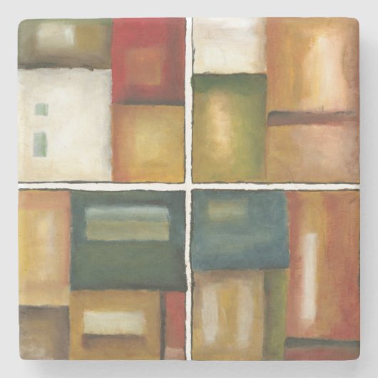 Vier panelverf van Jennifer Goldberger Stenen Onderzetter (Voorkant)