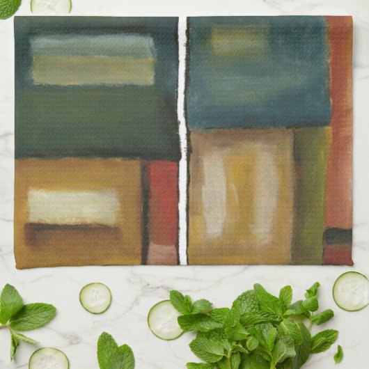 Vier panelverf van Jennifer Goldberger Theedoek (Gevouwen)