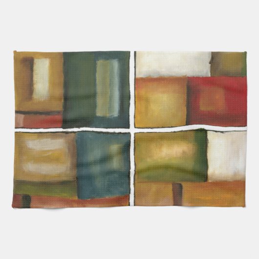 Vier panelverf van Jennifer Goldberger Theedoek (Horizontaal)