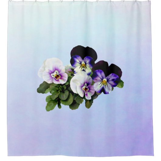 Vier Pansies Douchegordijn (Voorkant)