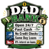 Vier papa bank Glas