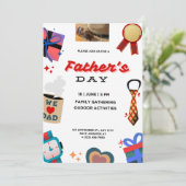 Vier papa: Happy Vaderdag Uitnodiging (Staand voorkant)