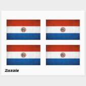 VIER Paraguay Nationale Vlag Rechthoekige Sticker (Vel)