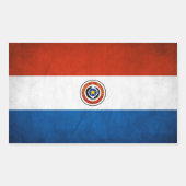 VIER Paraguay Nationale Vlag Rechthoekige Sticker (Voorkant)