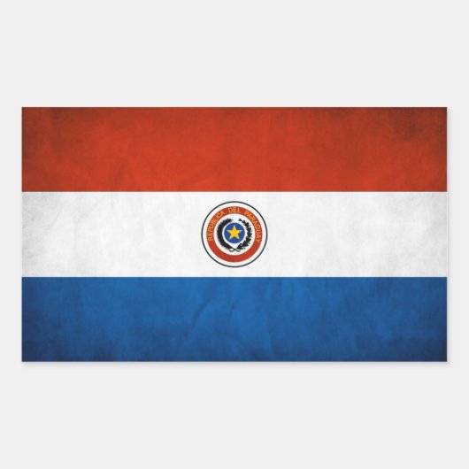 VIER Paraguay Nationale Vlag Rechthoekige Sticker (Voorkant)