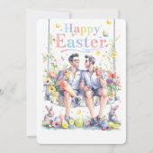 Vier Pasen met Queer Love Feestdagenkaart (Voorkant)