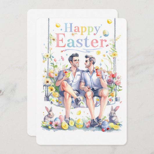 Vier Pasen met Queer Love Feestdagenkaart (Voorkant / Achterkant)