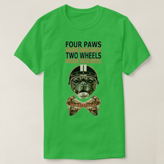 Vier Paws Twee Wielen T-shirt (Design voorkant)