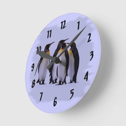 Vier penguins wandklok (Hoek)