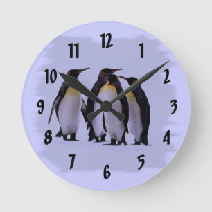 Vier penguins wandklok