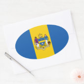 VIER Philadelphia Flag Ovale Sticker (Envelop)