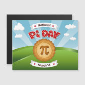 Vier Pi Day Magnet Kaart (Voorkant / Achterkant)