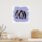 Vier pinguïns Poster 24x24 inch (Keuken)