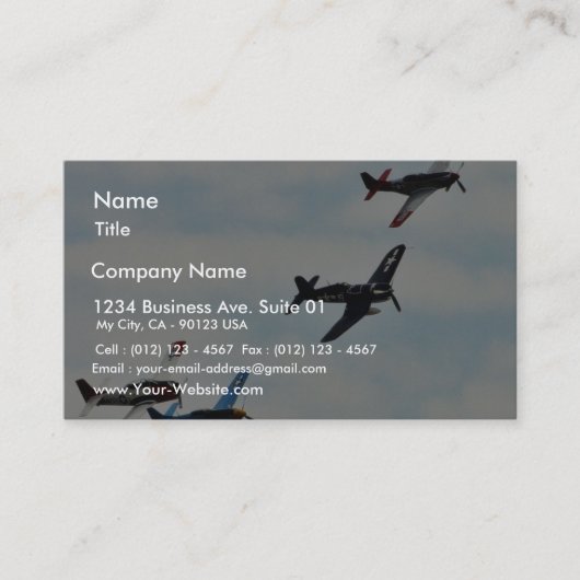 Vier Planes Ons Sky Visitekaartje (Voorkant)