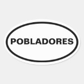 VIER Pobladores Ovale Sticker (Voorkant)