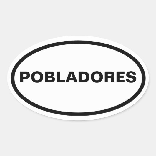 VIER Pobladores Ovale Sticker (Voorkant)