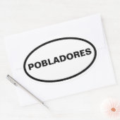 VIER Pobladores Ovale Sticker (Envelop)