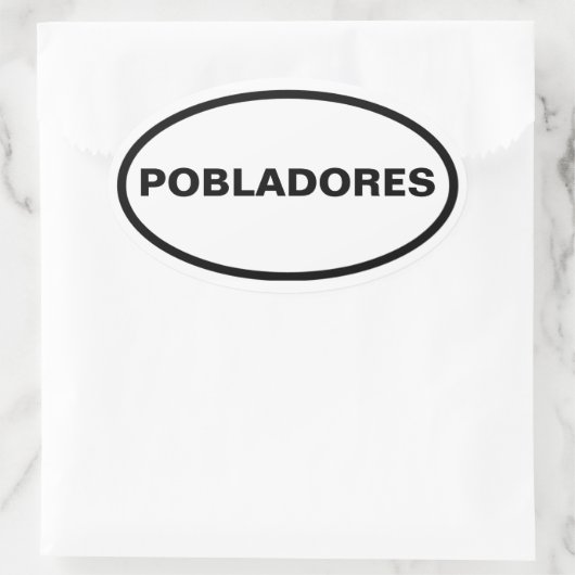 VIER Pobladores Ovale Sticker (Tas)
