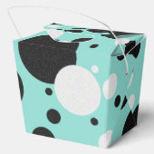 Vier Polka Dot Baby Bridal Sprinkle Party Bedankdoosjes (Achterkant)