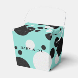 Vier Polka Dot Baby Bridal Sprinkle Party Bedankdoosjes