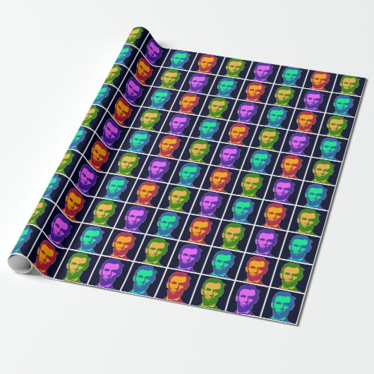 Vier Pop Art Abraham Lincolns Cadeaupapier (Uitgerold)