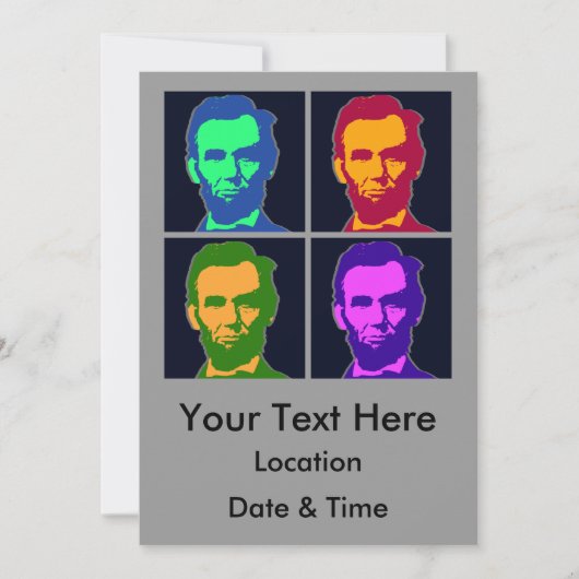 Vier Pop Art Abraham Lincolns Kaart (Voorkant)
