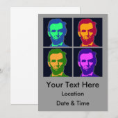 Vier Pop Art Abraham Lincolns Kaart (Voorkant / Achterkant)