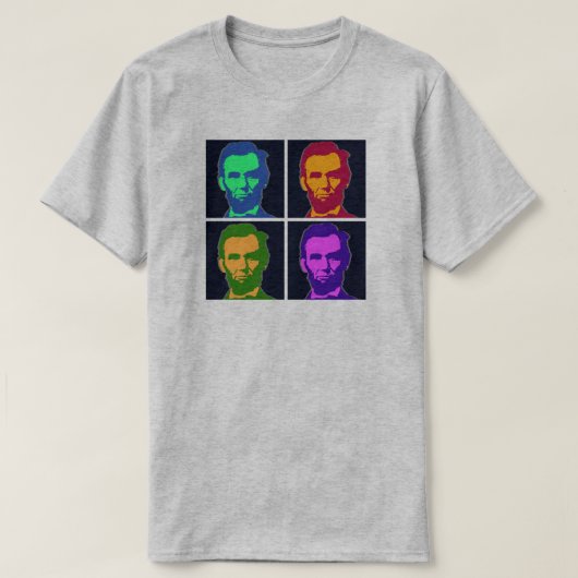 Vier Pop Art Abraham Lincolns T-shirt (Design voorkant)