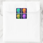 Vier Pop Art Abraham Lincolns Vierkante Sticker (Tas)