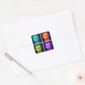 Vier Pop Art Abraham Lincolns Vierkante Sticker (Envelop)