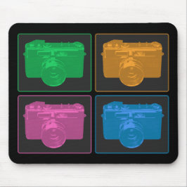 Vier Pop Art Camera's Muismat
