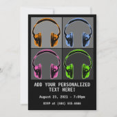 Vier Pop Art Headphones Kaart (Voorkant)