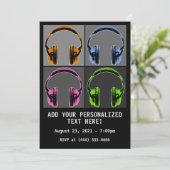 Vier Pop Art Headphones Kaart (Staand voorkant)