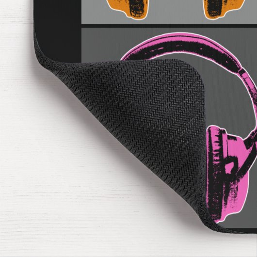 Vier Pop Art Headphones Muismat (Hoek)