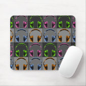 Vier Pop Art Headphones Muismat (Met muis)