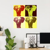 Vier Pop Kunstexuitjes met kleurenrek Poster (Thuiskantoor)