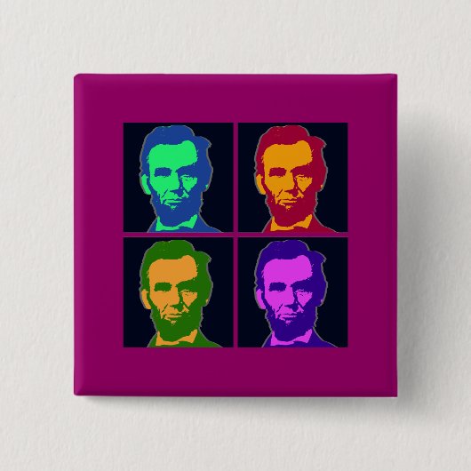 Vier Poppen Art Abraham Lincolns Vierkante Button 5,1 Cm (Voorkant)