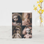 Vier  poppen kaart (Gele Bloem)