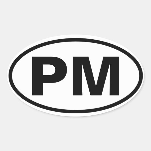 VIER Port Morris "PM" Ovale Sticker (Voorkant)