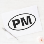 VIER Port Morris "PM" Ovale Sticker (Envelop)