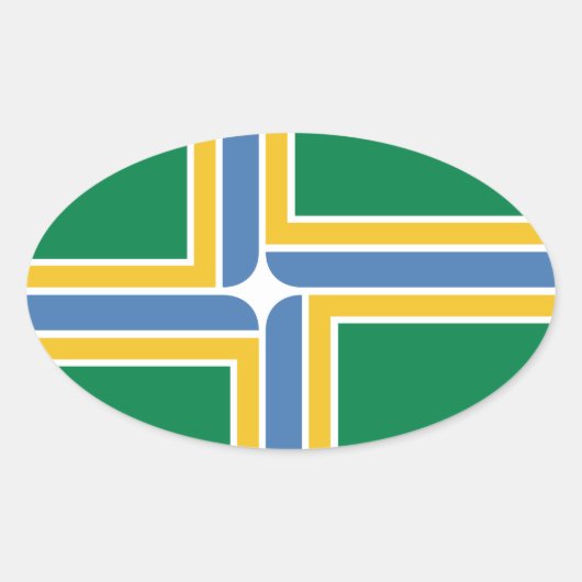 VIER Portland, Oregon Flag Ovale Sticker (Voorkant)