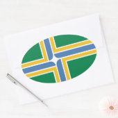 VIER Portland, Oregon Flag Ovale Sticker (Envelop)