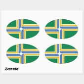 VIER Portland, Oregon Flag Ovale Sticker (Vel)