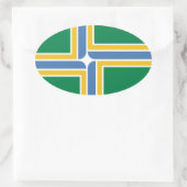 VIER Portland, Oregon Flag Ovale Sticker (Tas)