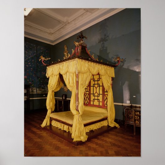 Vier Poster Bed, in de Chinese stijl, 1750's (Voorkant)
