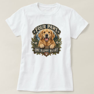Vier poten gelukkig hart hond mama t-shirt