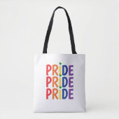 Vier Pride maand kleurrijke regenboog tekst Tote Bag (Voorkant)