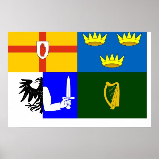 Vier provincies, vlag Ierland Poster (Voorkant)