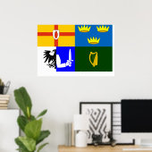Vier provincies, vlag Ierland Poster (Thuiskantoor)